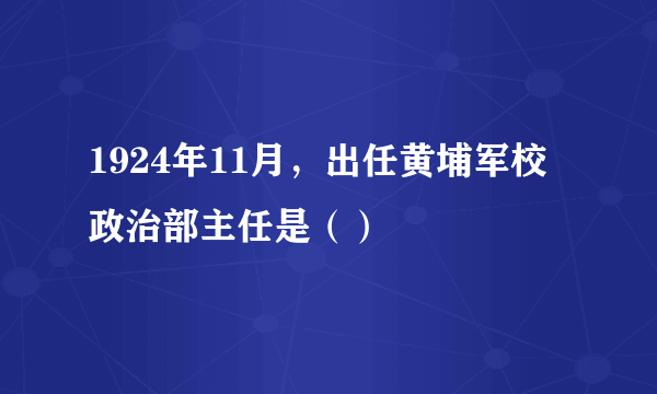 1924年11月，出任黄埔军校政治部主任是（）