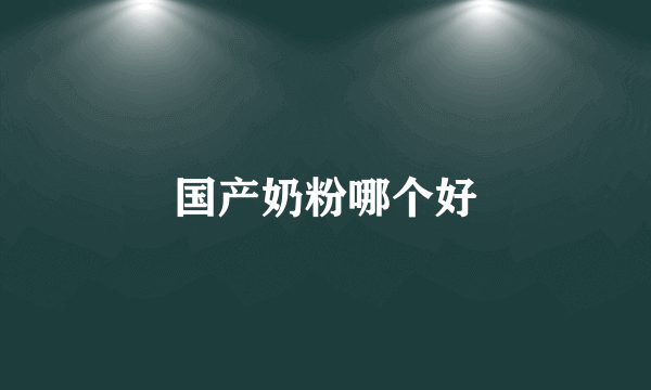 国产奶粉哪个好