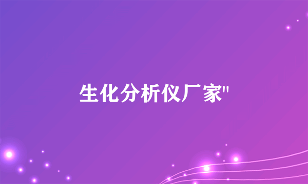 生化分析仪厂家