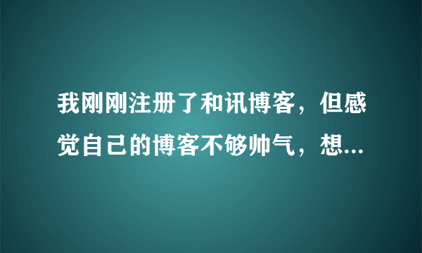 我刚刚注册了和讯博客，但感觉自己的博客不够帅气，想自己在设计一下。