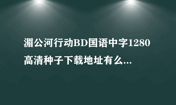 湄公河行动BD国语中字1280高清种子下载地址有么？感激不尽
