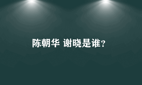 陈朝华 谢晓是谁？