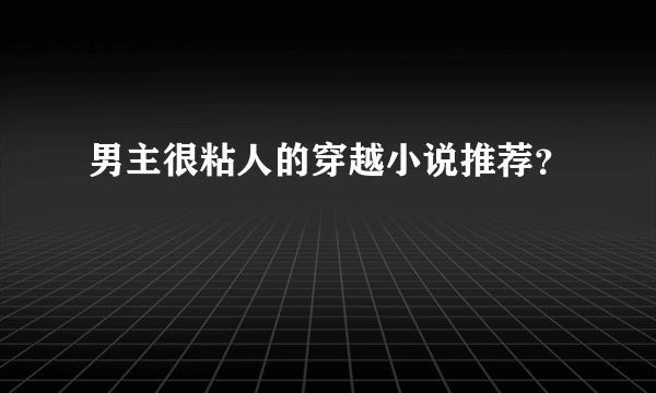 男主很粘人的穿越小说推荐？