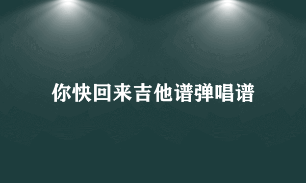 你快回来吉他谱弹唱谱