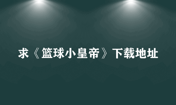 求《篮球小皇帝》下载地址