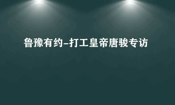 鲁豫有约-打工皇帝唐骏专访