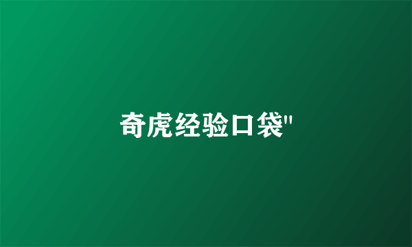 奇虎经验口袋