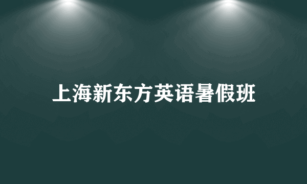 上海新东方英语暑假班