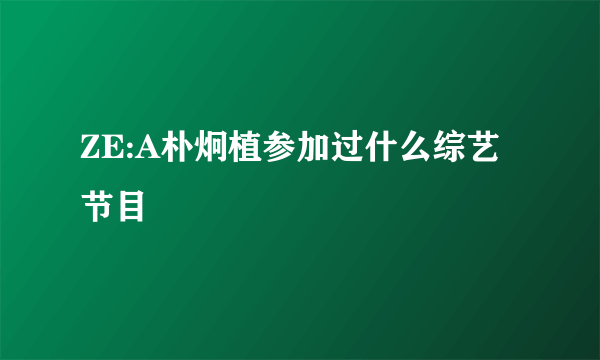 ZE:A朴炯植参加过什么综艺节目