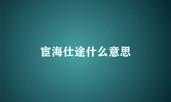 宦海仕途什么意思