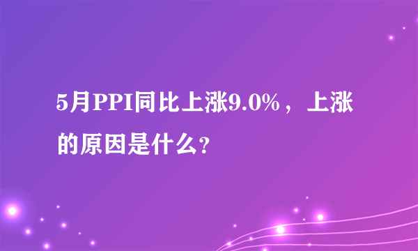 5月PPI同比上涨9.0%，上涨的原因是什么？