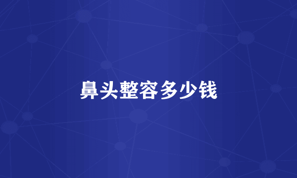 鼻头整容多少钱