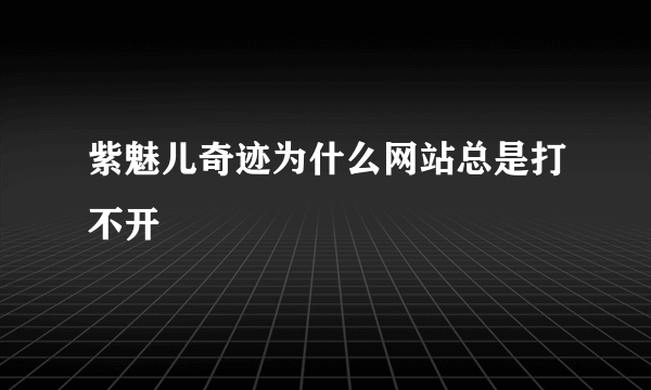 紫魅儿奇迹为什么网站总是打不开