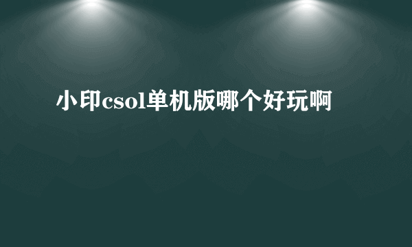 小印csol单机版哪个好玩啊