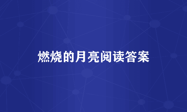 燃烧的月亮阅读答案