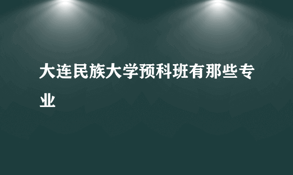 大连民族大学预科班有那些专业