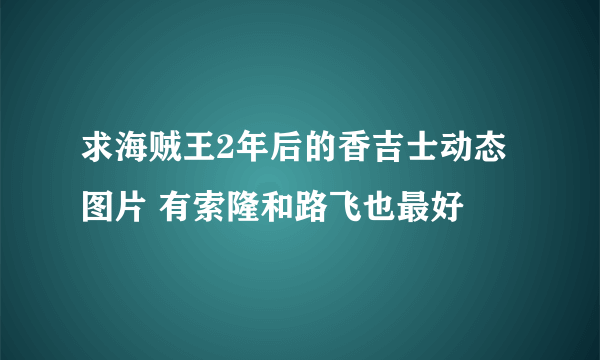 求海贼王2年后的香吉士动态图片 有索隆和路飞也最好
