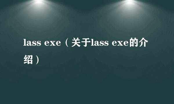 lass exe（关于lass exe的介绍）