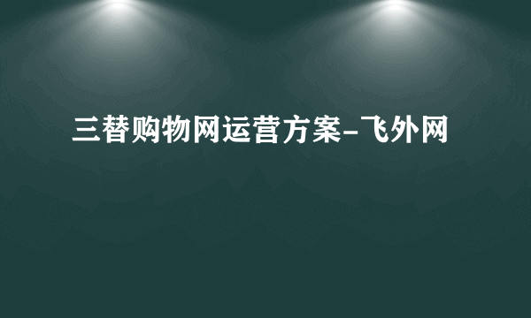 三替购物网运营方案-飞外网
