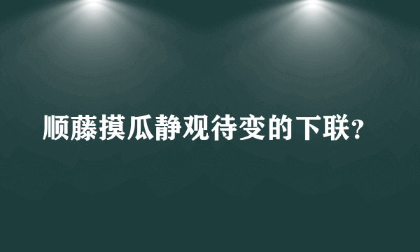 顺藤摸瓜静观待变的下联？