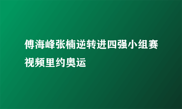 傅海峰张楠逆转进四强小组赛视频里约奥运