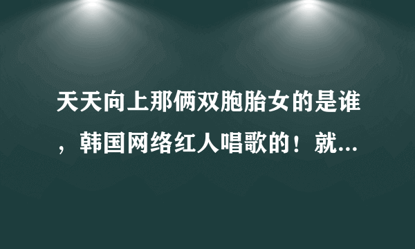 天天向上那俩双胞胎女的是谁，韩国网络红人唱歌的！就现在演那个。