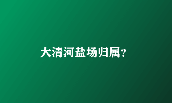 大清河盐场归属？