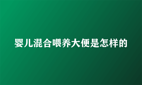 婴儿混合喂养大便是怎样的