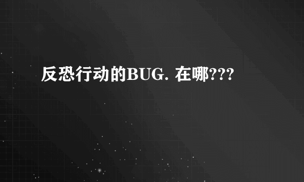 反恐行动的BUG. 在哪???
