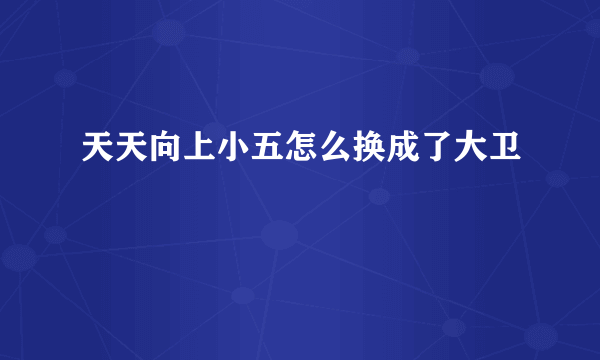 天天向上小五怎么换成了大卫