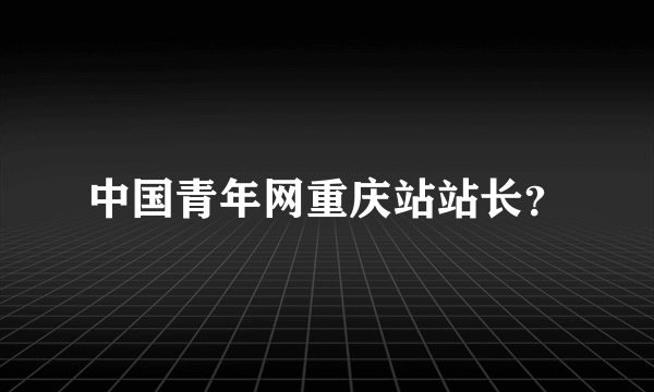 中国青年网重庆站站长？