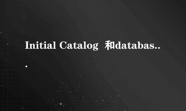 Initial Catalog  和database的区别